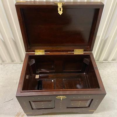 Small Wooden Chest with Golden Brass Inlay (1018CL-BM)