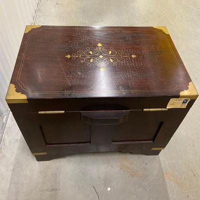 Small Wooden Chest with Golden Brass Inlay (1018CL-BM)