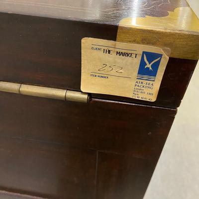 Small Wooden Chest with Golden Brass Inlay (1018CL-BM)