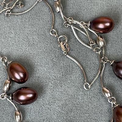 Beautiful pearl drop Sterling necklace