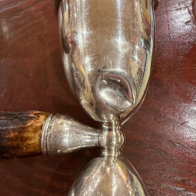 John Hasselbring Stag Sterling Bar Set 5 Pc Spoon Corkscrew Jigger Pick Opener