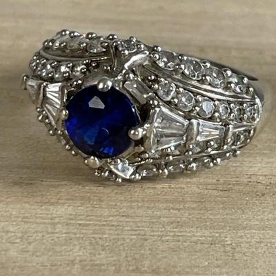 Estate CZ sterling silver ring 7