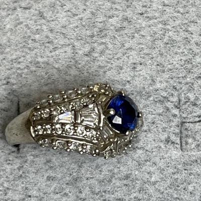Estate CZ sterling silver ring 7