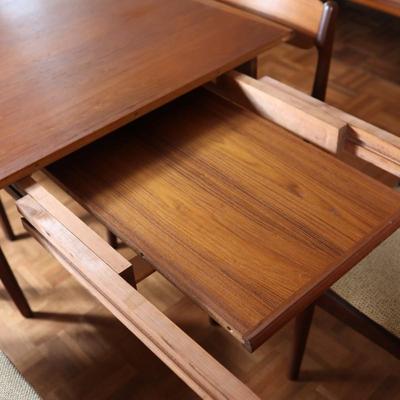 Mid-century Danish Dining Table with (2) Leaves and (6) Chairs