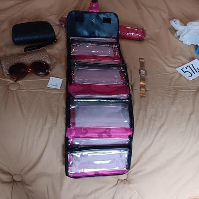 TRAVEL ORGANIZER, LIZ CLAIBORNE SUNGLASSES, TIMEX WATCH, UMBRELLA & OAKLEY CASE