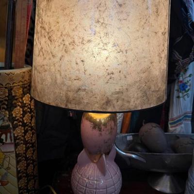 Vintage Rocket Lamp Pink w Shade