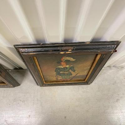 Two Antique Hunting Art in Etched Frames (1008-SS)