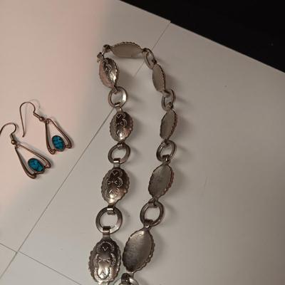 CONCHO BELT, BRACELETS AND EARRINGS