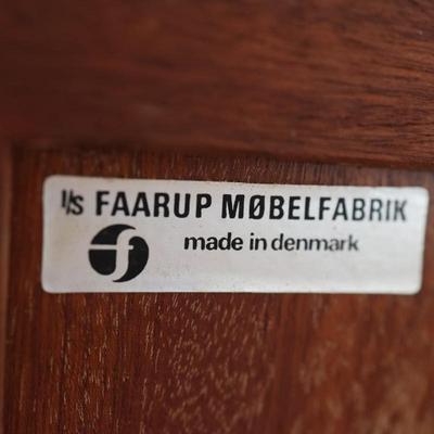 Danish Teak Tambour Doors Long Credenza with Glass Doors Hutch