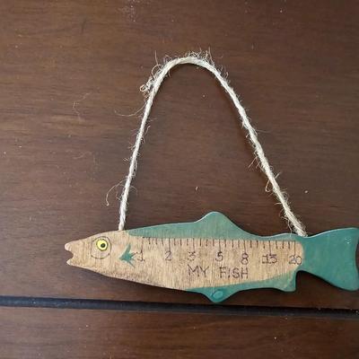 Small Nautical decor - Wooden duck - Rowboat - and a fish