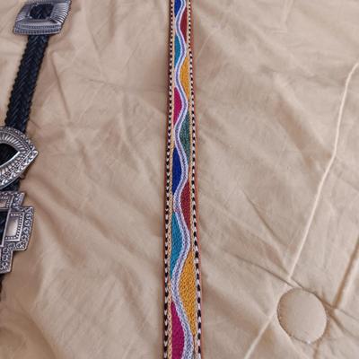 4 LADIES LEATHER BELTS SIZE MEDIUM