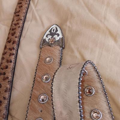 3 COWHIDE LEATHER BELTS SIZES 32 - 36
