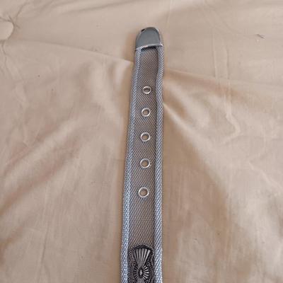 METAL MESH AND 2 LEATHER BELTS SIZE LARGE