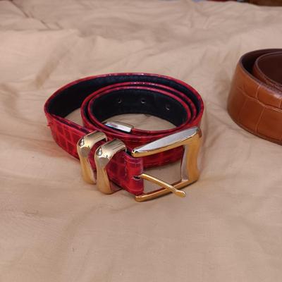 METAL MESH AND 2 LEATHER BELTS SIZE LARGE
