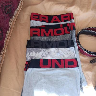 MEN'S UNDERWEAR, 3 BELTS AND SHOULDER PACK