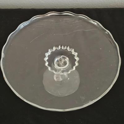 Beautiful Party lite tapered candle holders made in Romania with a glass pedestal cake plate