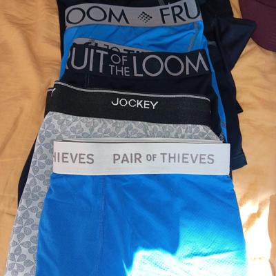 MEN'S UNDERWEAR (38), BALL CAPS, SOCKS AND SHOULDER PACK