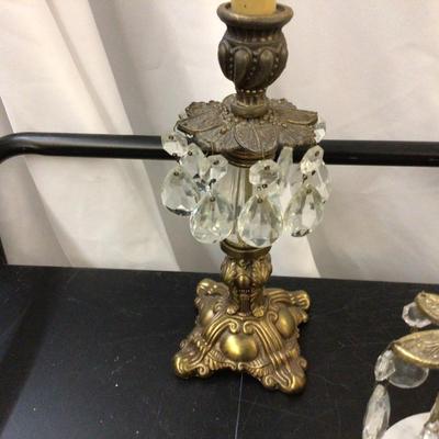 Three Vintage Candle Holders with Wood Candles