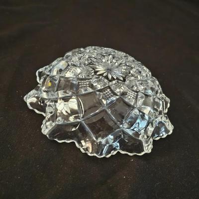 Assortment of pressed glass dishes - platter - divided platter and 4 bowls