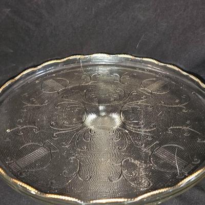 Assortment of pressed glass dishes - platter - divided platter and 4 bowls