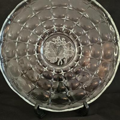 Assortment of pressed glass dishes - platter - divided platter and 4 bowls
