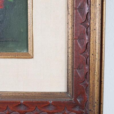 Original Framed Canvas Floral Painting