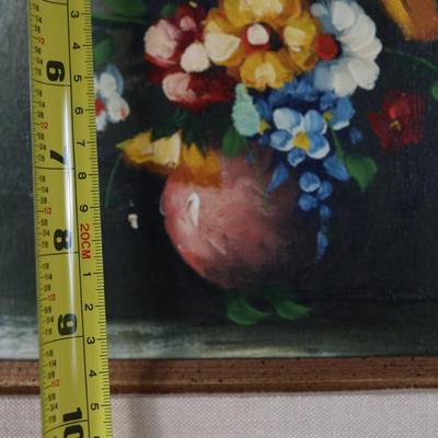 Original Framed Canvas Floral Painting