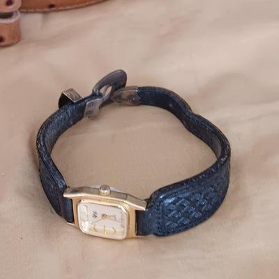 TONY LAMA LEATHER BELT (36), LEATHER WALLET, 2 WATCHES AND MORE