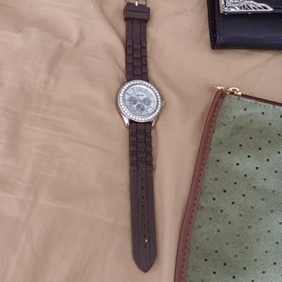 TONY LAMA LEATHER BELT (36), LEATHER WALLET, 2 WATCHES AND MORE