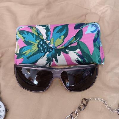 MURANO AND ANOTHER SUNGLASSES, 2 WATCHES AND NECKLACE/EARRING SET