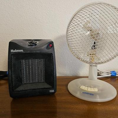 Small Holmes electric heater and a small Windmere electric fan