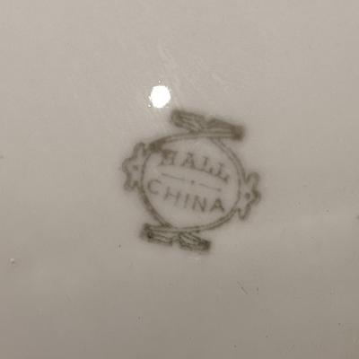 ANTIQUE PORCELAIN COMMODE, NEEDLEPOINT PICTURE AND WICKER BOOT