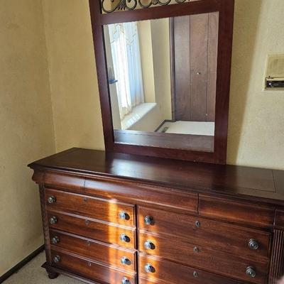 11 - drawer dresser with mirror - 3 hidden top drawers -