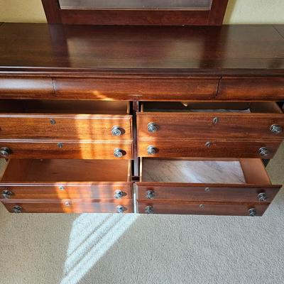 11 - drawer dresser with mirror - 3 hidden top drawers -