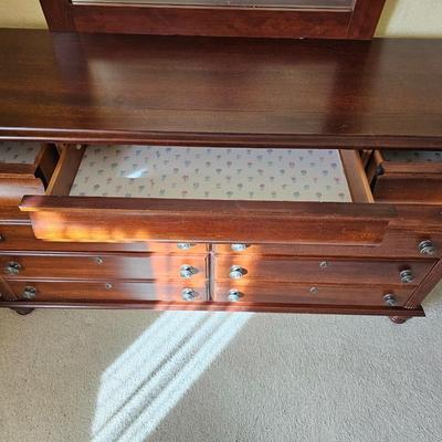 11 - drawer dresser with mirror - 3 hidden top drawers -
