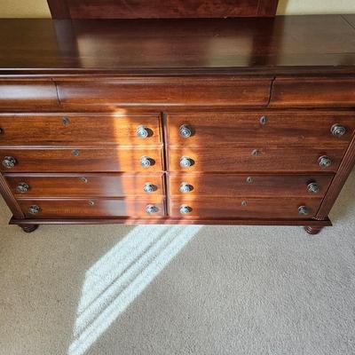 11 - drawer dresser with mirror - 3 hidden top drawers -