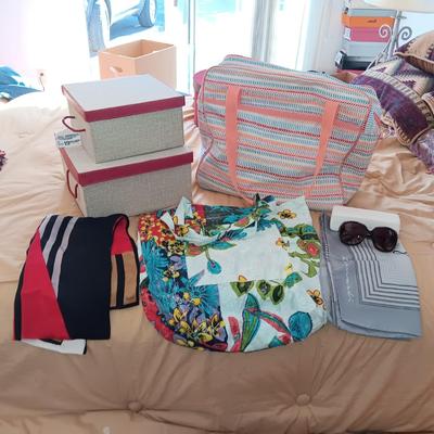 STEVE MADDEN SUNGLASSES, TOTE BAGS, SCARVES AND ORGANIZING BOXES
