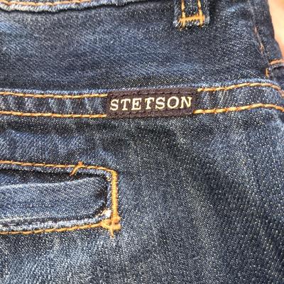 LADIES STETSON JEANS AND PANTS (14), 2 LARGE SHIRTS