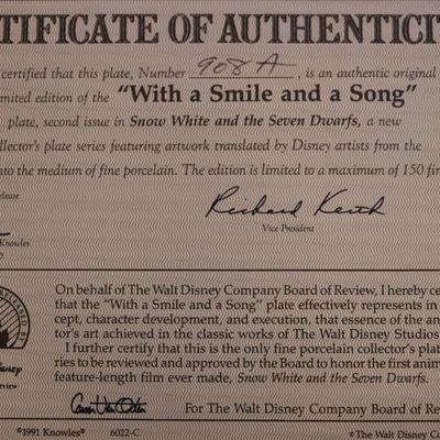 Walt Disney "Snow White" KNOWLES - Set of 12 Collector Plates with Certificates