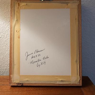 Two framed hummingbird wall art with porcelain-base Lamp hand painted bird