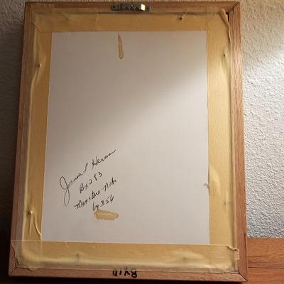 Two framed hummingbird wall art with porcelain-base Lamp hand painted bird