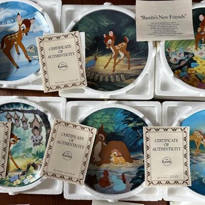 Disney's KNOWLES "Bambi" - Six Collector Plates with Certificates