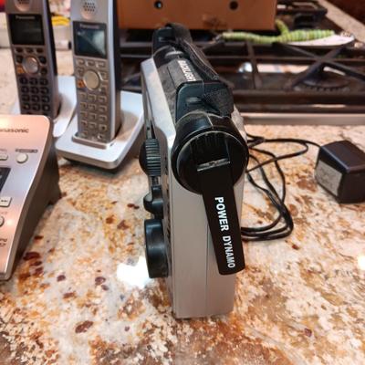 PANASONIC 4 HANDSET CORDLESS PHONES AND MIDLAND ELECTRIC OR HAND CRANK RADIO