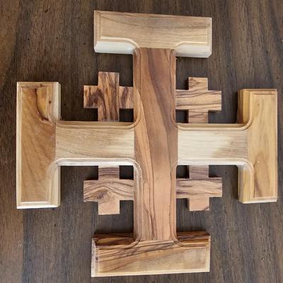 Two wooden trivets made in Jerusalem