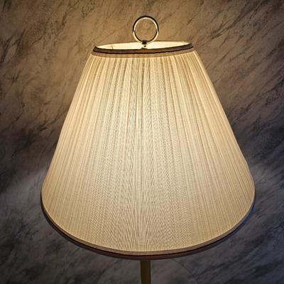 Mid-Century Modern Brass and Glass Table Floor Lamp
