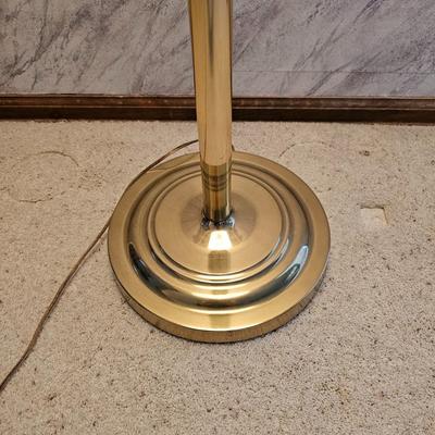 Mid-Century Modern Brass and Glass Table Floor Lamp