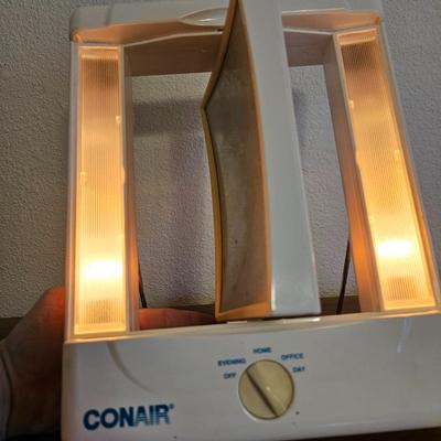 Conair make-up mirror with lights - two Conair curling irons - brand new eye lash curler and more