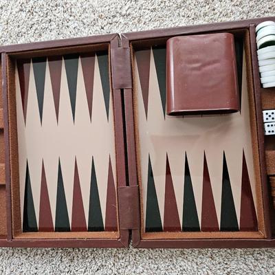 Decks of playing cards - cribbage game and a vintage travel backgammon game