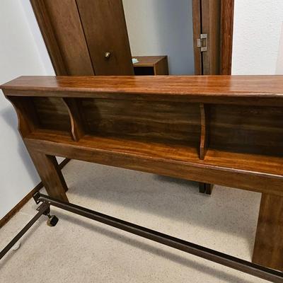 Full size bed - headboard - metal frame with mattress boxsprings and bedding