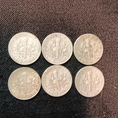 6 SILVER DIMES